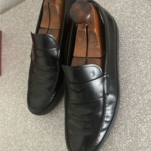 TOD'S Men's Slip-Ons Loafers Upper Leather Black‎ Excellent Condition US Sz. 8